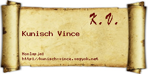 Kunisch Vince névjegykártya